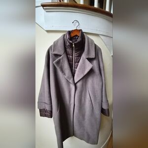 Herno Purple/Grey Coat with Quilted Inner Layer